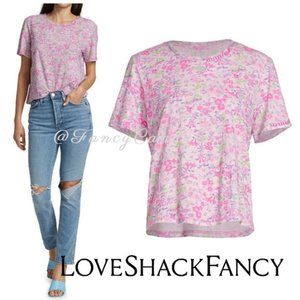 🎀 Rivoli Floral-Print Calix Tee Size XS Pink & White